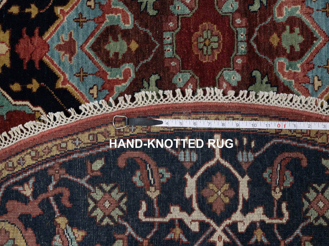 6'2" x 6'2" New Hand Knotted Red Wool Round Oriental Rug - MOA10291392