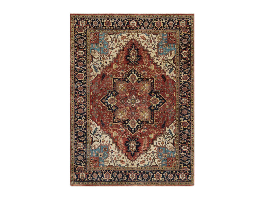 5'2" x 7'2" New Hand Knotted Red Wool Rectangle Oriental Rug - MOA10291393