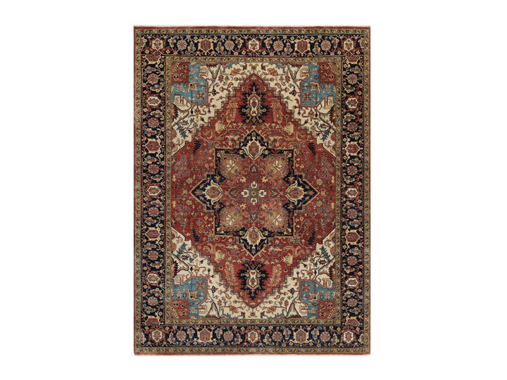5'2" x 7'2" New Hand Knotted Red Wool Rectangle Oriental Rug - MOA10291393