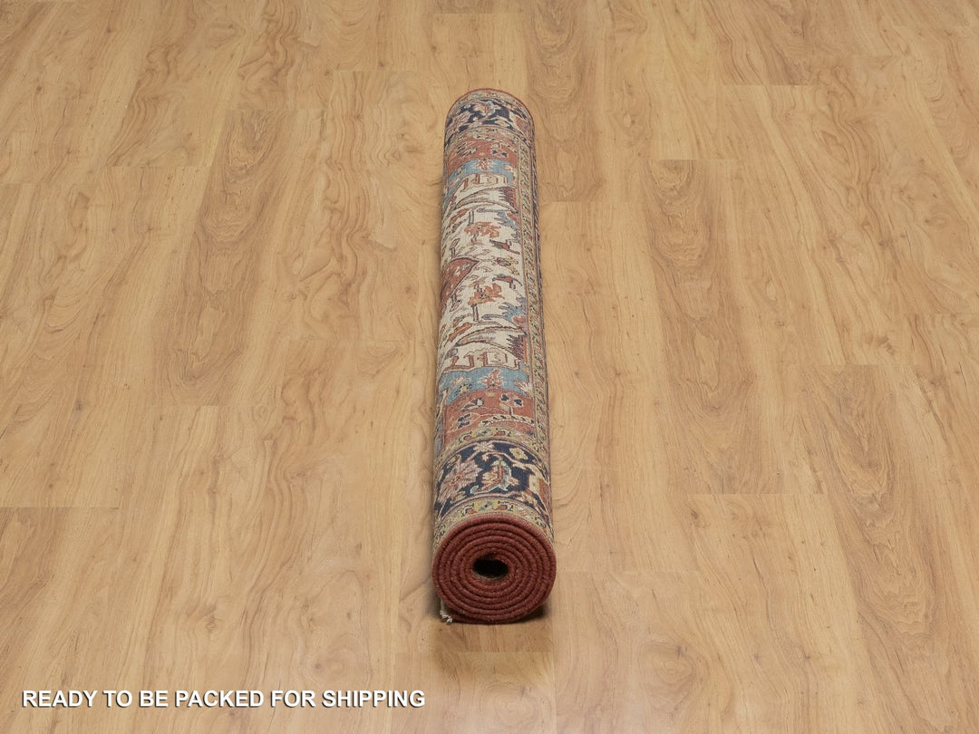 5'2" x 7'2" New Hand Knotted Red Wool Rectangle Oriental Rug - MOA10291393