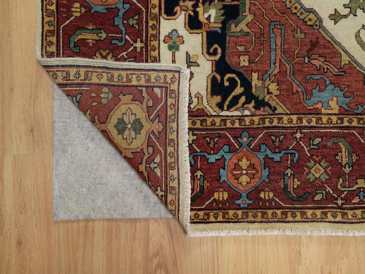 6'2" x 9'1" New Hand Knotted Ivory Wool Rectangle Oriental Rug - MOA10291394
