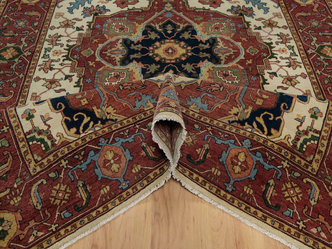 6'2" x 9'1" New Hand Knotted Ivory Wool Rectangle Oriental Rug - MOA10291394