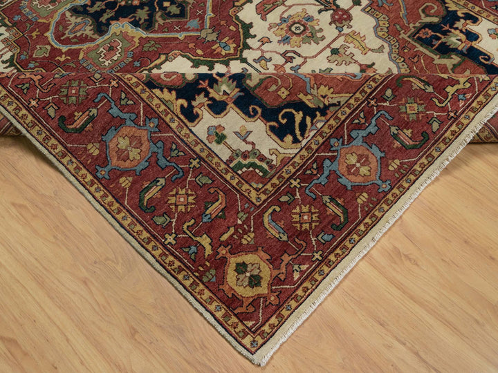 6'2" x 9'1" New Hand Knotted Ivory Wool Rectangle Oriental Rug - MOA10291394