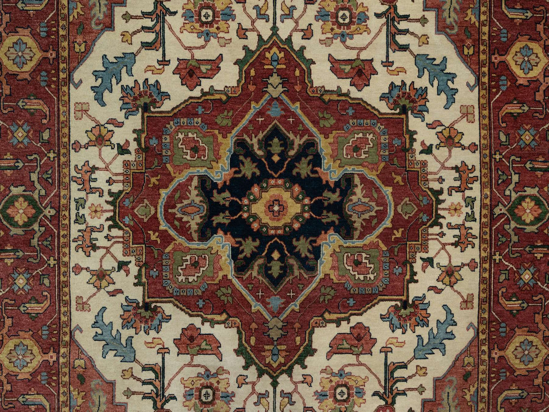 6'2" x 9'1" New Hand Knotted Ivory Wool Rectangle Oriental Rug - MOA10291394