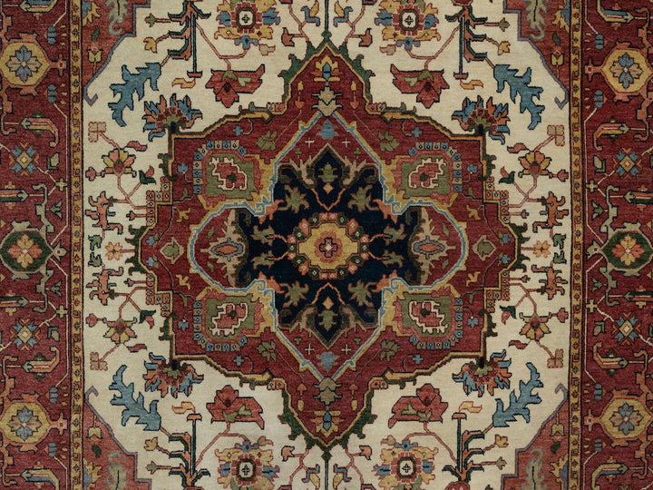 6'2" x 9'1" New Hand Knotted Ivory Wool Rectangle Oriental Rug - MOA10291394