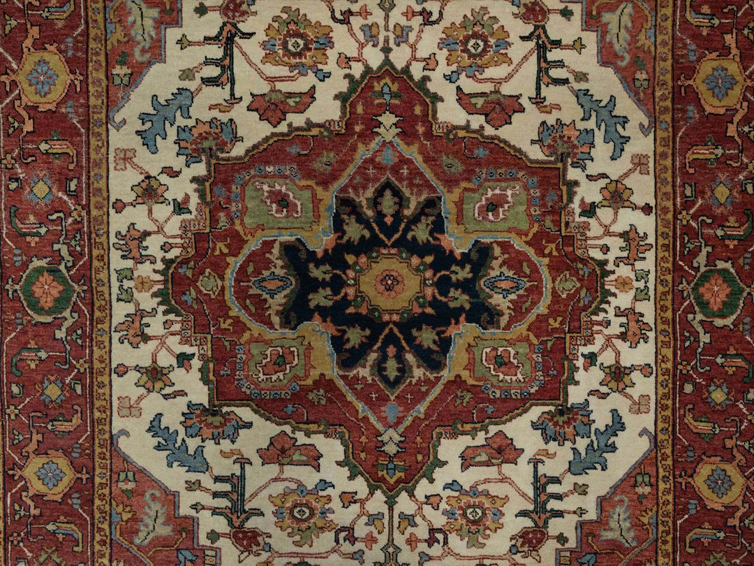 5'1" x 7'2" New Hand Knotted Ivory Wool Rectangle Oriental Rug - MOA10291395