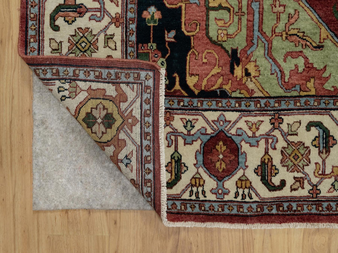 6'1" x 9'2" New Hand Knotted Red Wool Rectangle Oriental Rug - MOA10291397