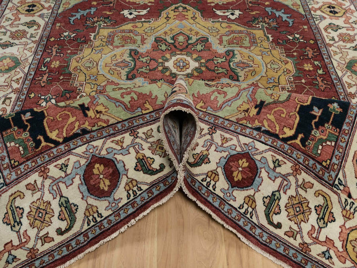 6'1" x 9'2" New Hand Knotted Red Wool Rectangle Oriental Rug - MOA10291397