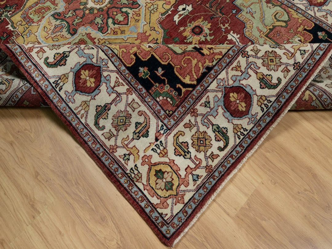 6'1" x 9'2" New Hand Knotted Red Wool Rectangle Oriental Rug - MOA10291397