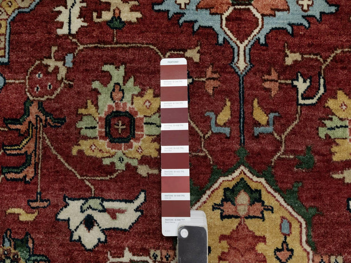 6'1" x 9'2" New Hand Knotted Red Wool Rectangle Oriental Rug - MOA10291397