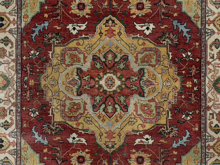6'1" x 9'2" New Hand Knotted Red Wool Rectangle Oriental Rug - MOA10291397