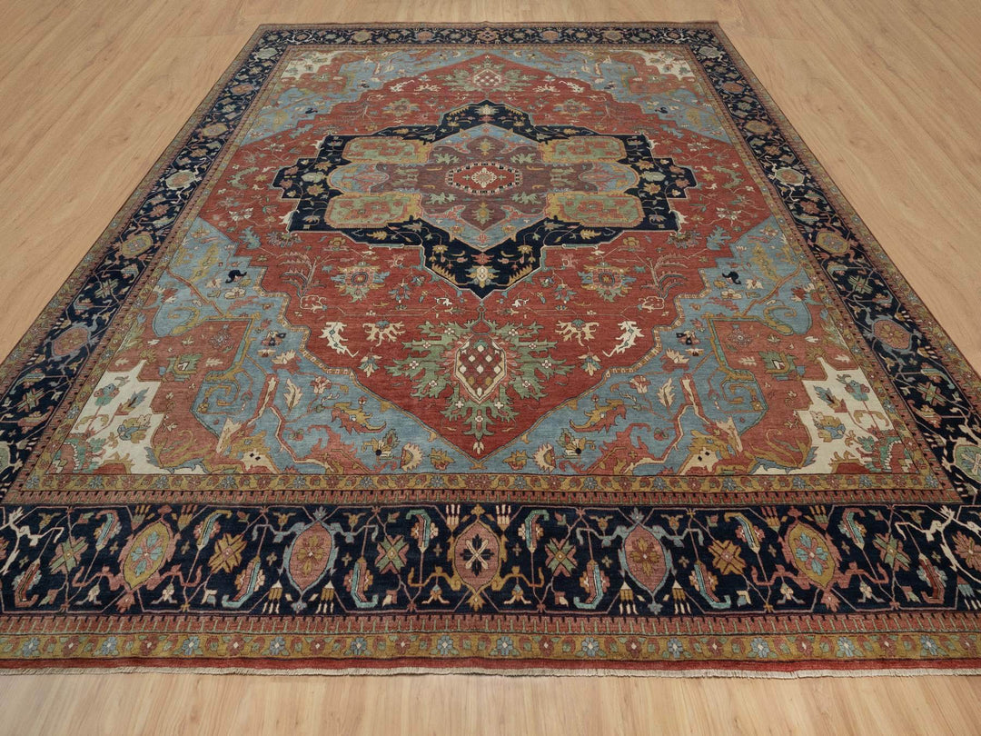 15'10" x 16'2" New Hand Knotted Red Wool Square Oriental Rug - MOA10291404