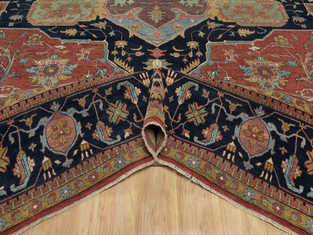15'10" x 16'2" New Hand Knotted Red Wool Square Oriental Rug - MOA10291404