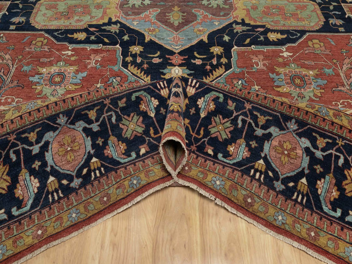 15'10" x 16'2" New Hand Knotted Red Wool Square Oriental Rug - MOA10291404