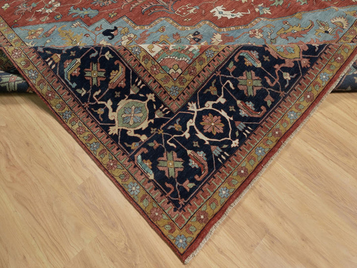 15'10" x 16'2" New Hand Knotted Red Wool Square Oriental Rug - MOA10291404