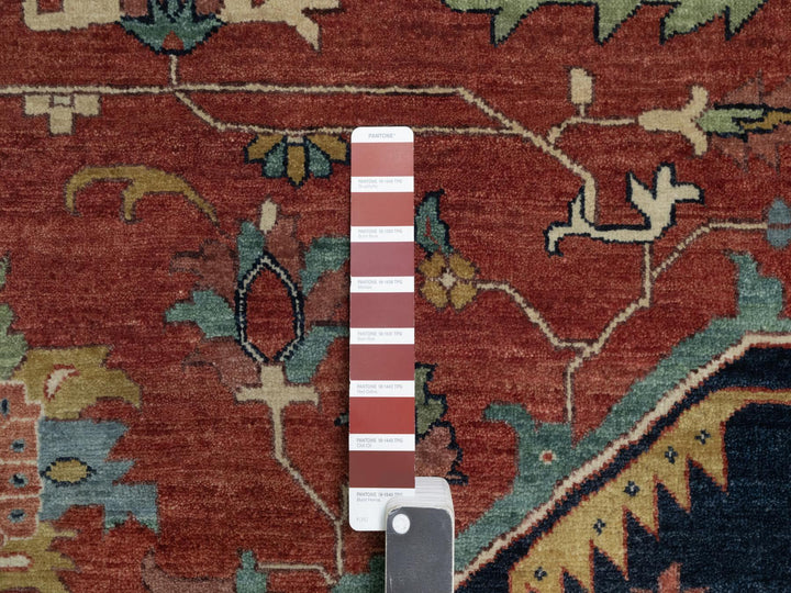 15'10" x 16'2" New Hand Knotted Red Wool Square Oriental Rug - MOA10291404