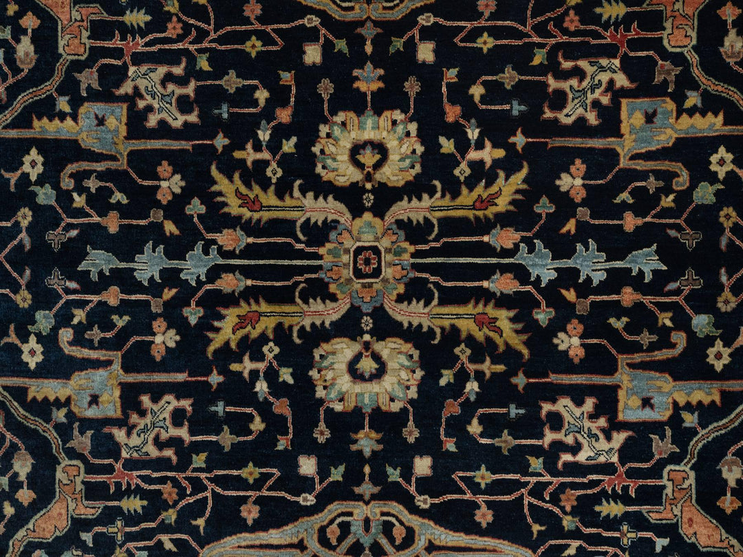 10'1" x 10'1" New Hand Knotted Blue Wool Round Oriental Rug - MOA10291406