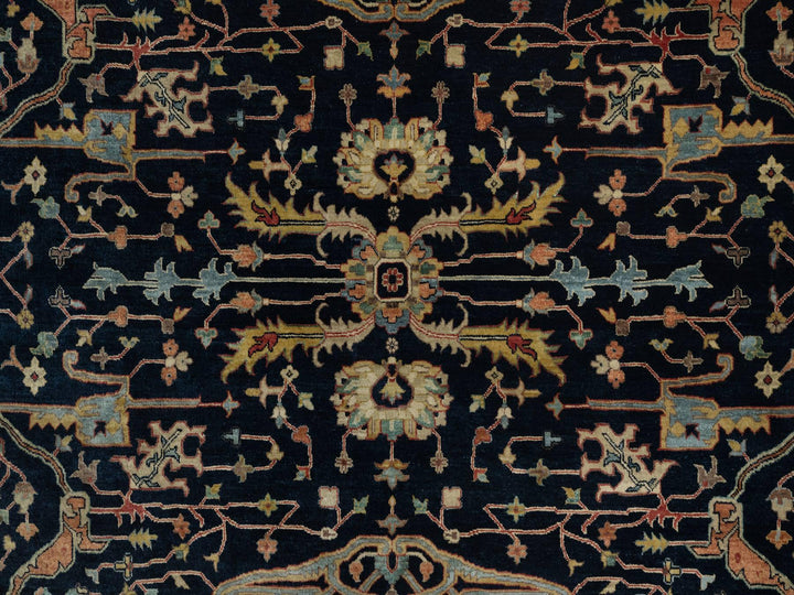 10'1" x 10'1" New Hand Knotted Blue Wool Round Oriental Rug - MOA10291406
