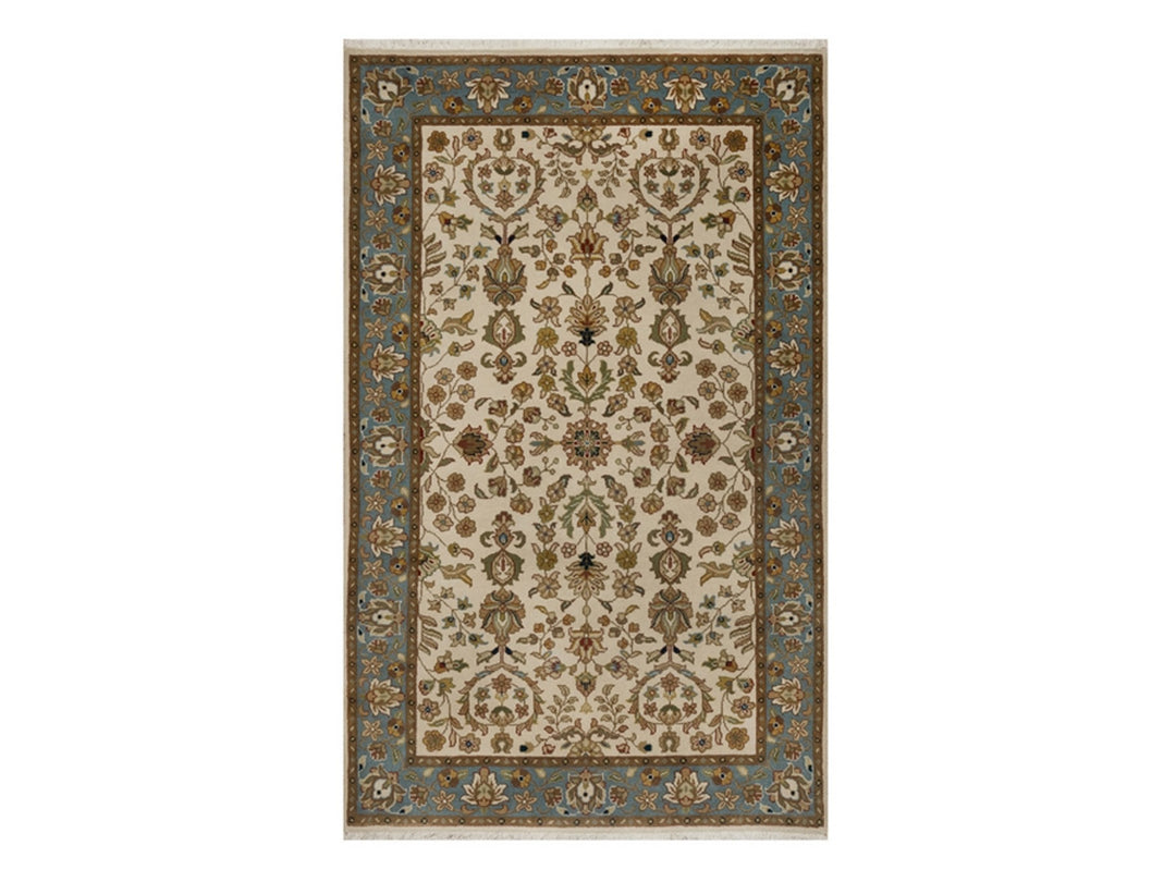 3'0" x 4'11" New Hand Knotted Ivory Wool Rectangle Oriental Rug - MOA10291407