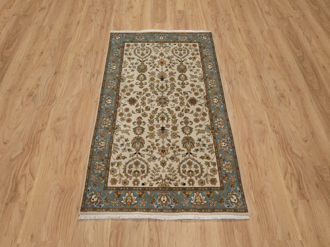 3'0" x 4'11" New Hand Knotted Ivory Wool Rectangle Oriental Rug - MOA10291407