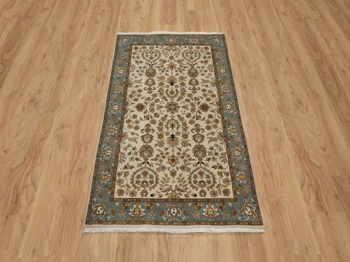 3'0" x 4'11" New Hand Knotted Ivory Wool Rectangle Oriental Rug - MOA10291407