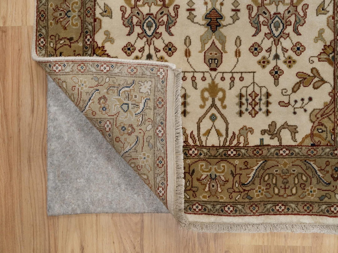 2'9" x 5'1" New Hand Knotted Ivory Wool Rectangle Oriental Rug - MOA10291408