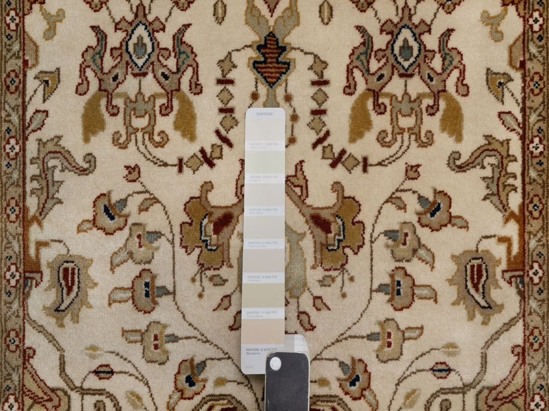 2'9" x 5'1" New Hand Knotted Ivory Wool Rectangle Oriental Rug - MOA10291408