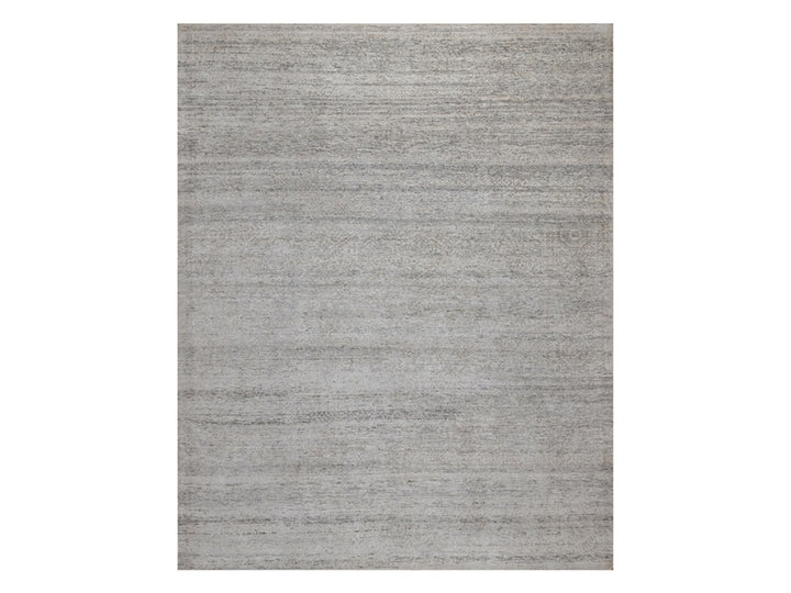 8'1" x 10'2" New Hand Knotted Grey Wool Rectangle Oriental Rug - MOA10291409