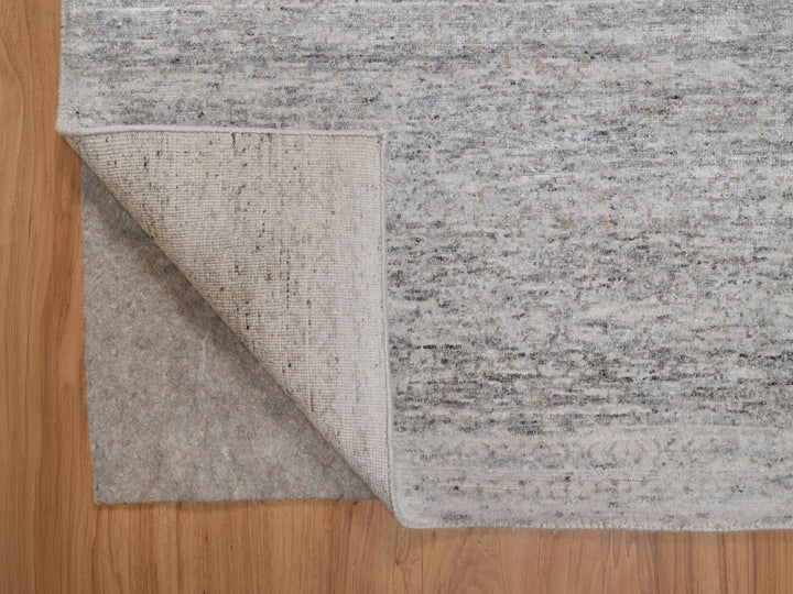 8'1" x 10'2" New Hand Knotted Grey Wool Rectangle Oriental Rug - MOA10291409