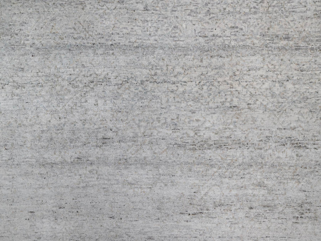 8'1" x 10'2" New Hand Knotted Grey Wool Rectangle Oriental Rug - MOA10291409
