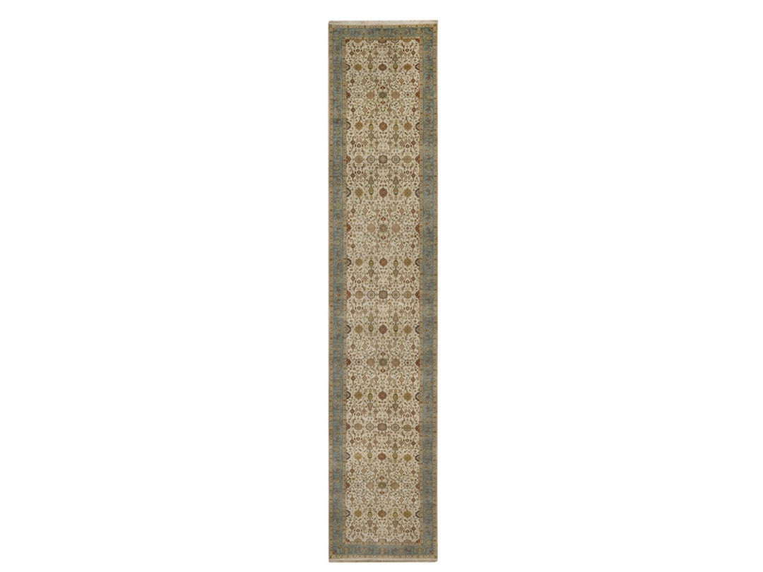 3'1" x 15'6" New Hand Knotted Ivory Wool Runner Oriental Rug - MOA10291411