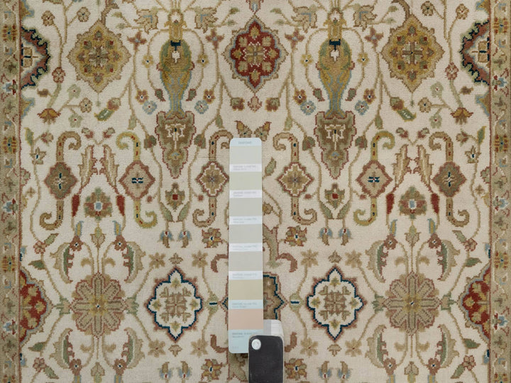 3'1" x 15'6" New Hand Knotted Ivory Wool Runner Oriental Rug - MOA10291411