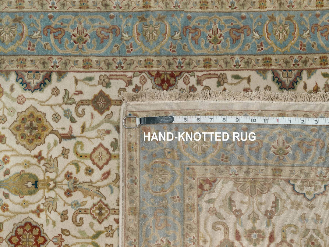 3'1" x 15'6" New Hand Knotted Ivory Wool Runner Oriental Rug - MOA10291411