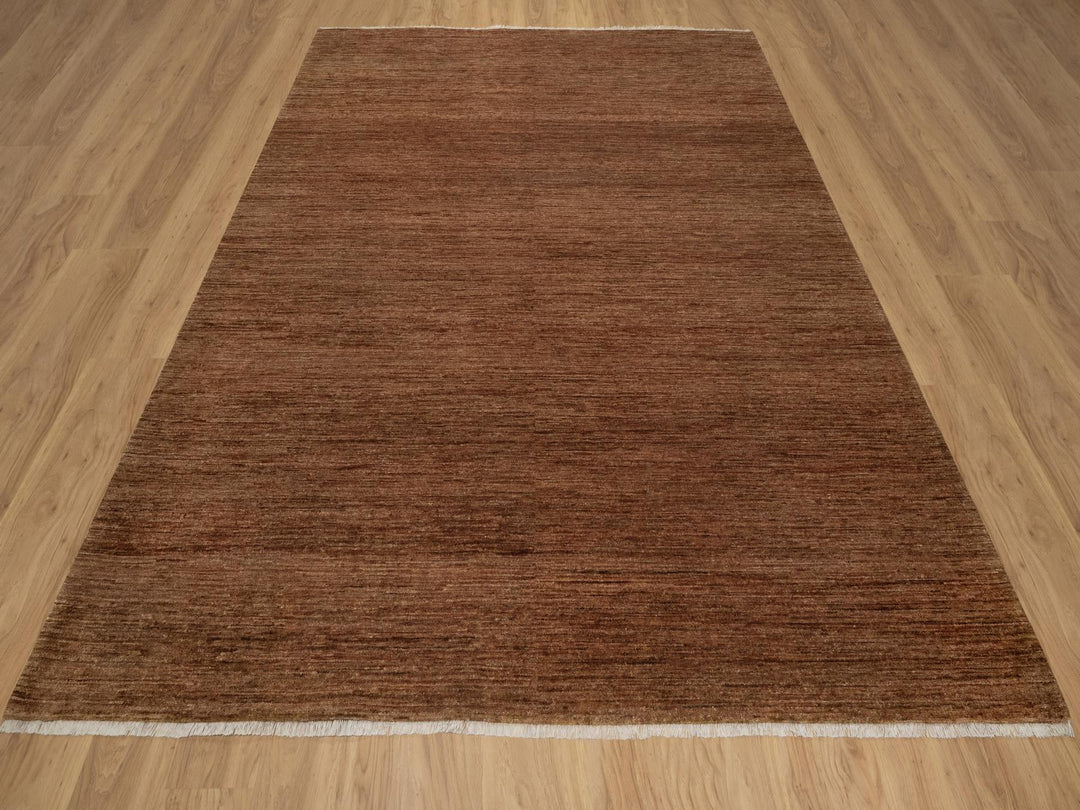 8'2" x 10'0" New Hand Knotted Brown Wool Rectangle Oriental Rug - MOA10291416