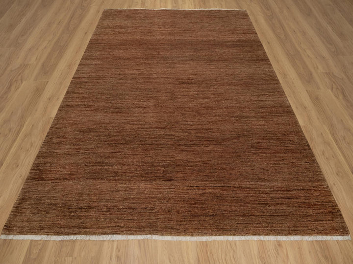 8'2" x 10'0" New Hand Knotted Brown Wool Rectangle Oriental Rug - MOA10291416