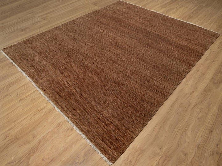 8'2" x 10'0" New Hand Knotted Brown Wool Rectangle Oriental Rug - MOA10291416