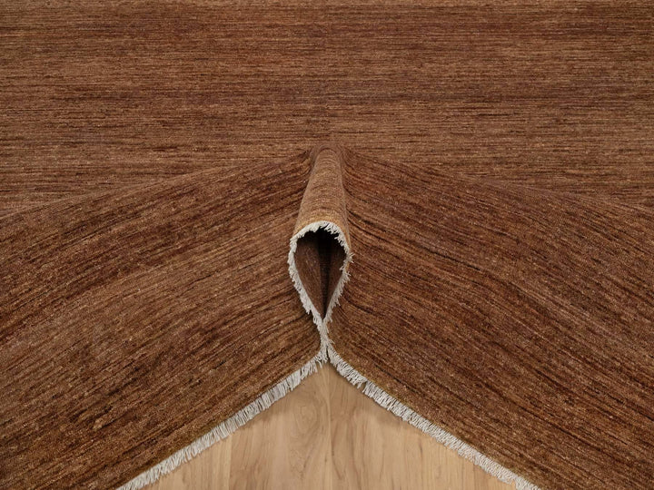 8'2" x 10'0" New Hand Knotted Brown Wool Rectangle Oriental Rug - MOA10291416