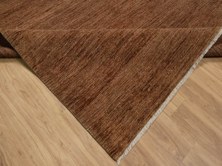 8'2" x 10'0" New Hand Knotted Brown Wool Rectangle Oriental Rug - MOA10291416