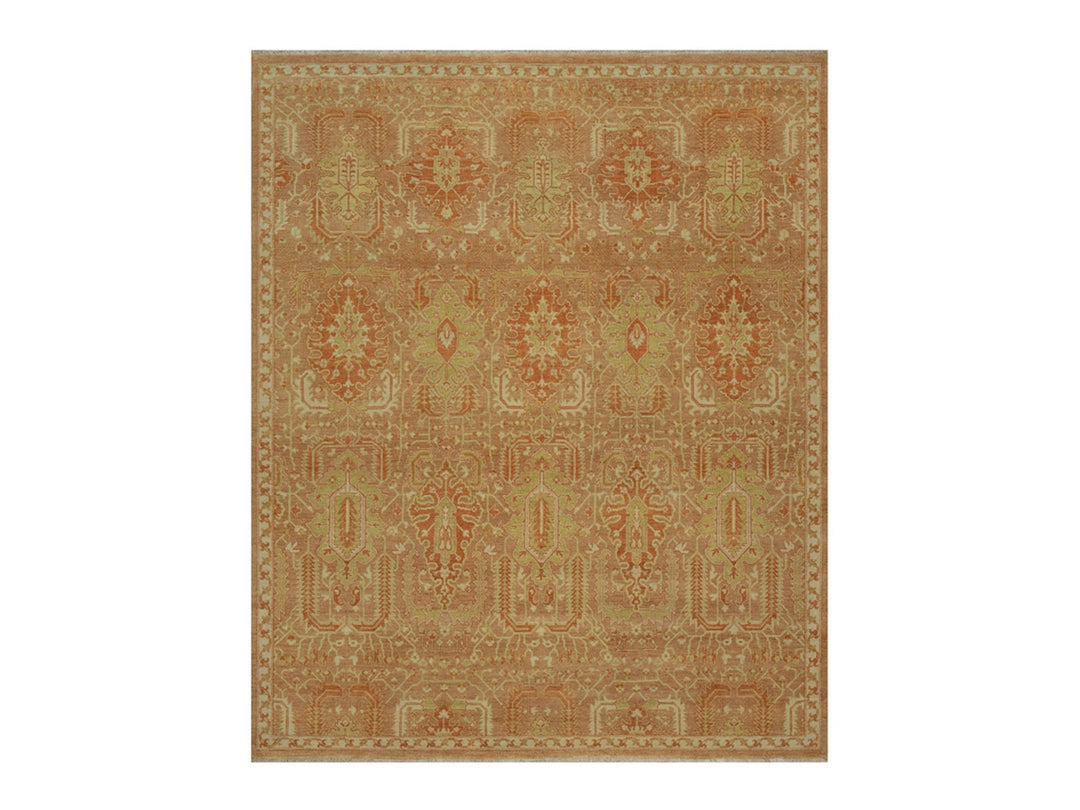 8'0" x 9'10" New Hand Knotted Brown Wool Rectangle Oriental Rug - MOA10291417