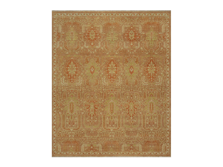 8'0" x 9'10" New Hand Knotted Brown Wool Rectangle Oriental Rug - MOA10291417