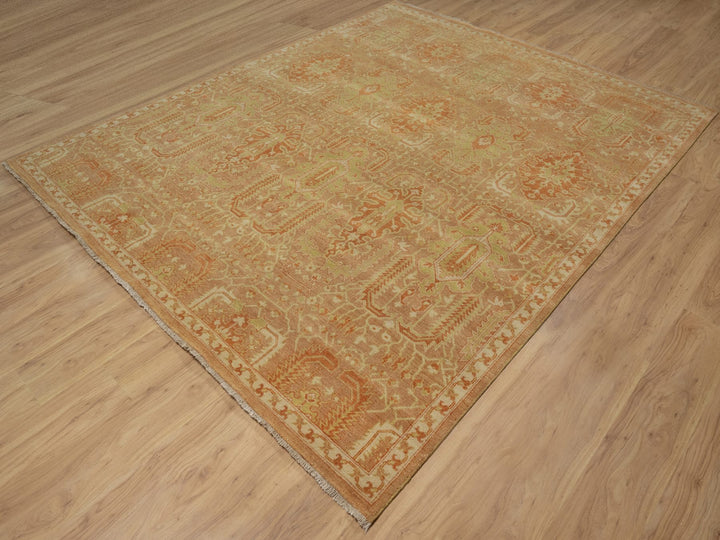 8'0" x 9'10" New Hand Knotted Brown Wool Rectangle Oriental Rug - MOA10291417