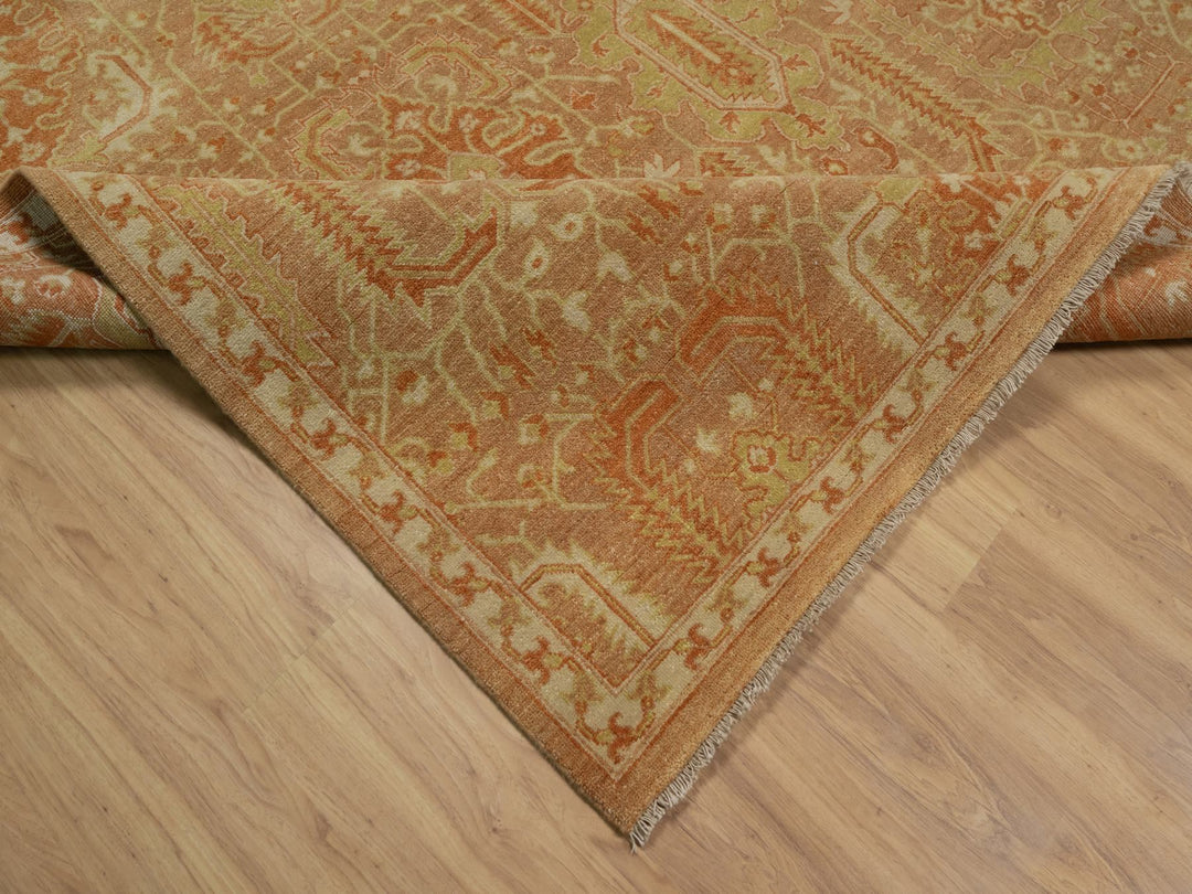 8'0" x 9'10" New Hand Knotted Brown Wool Rectangle Oriental Rug - MOA10291417
