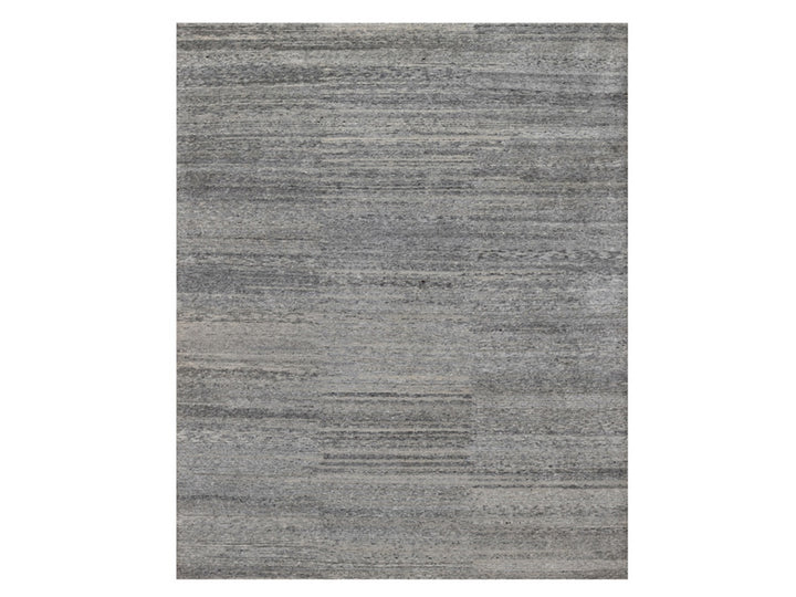8'0" x 9'10" New Hand Knotted Grey Wool Rectangle Oriental Rug - MOA10291418