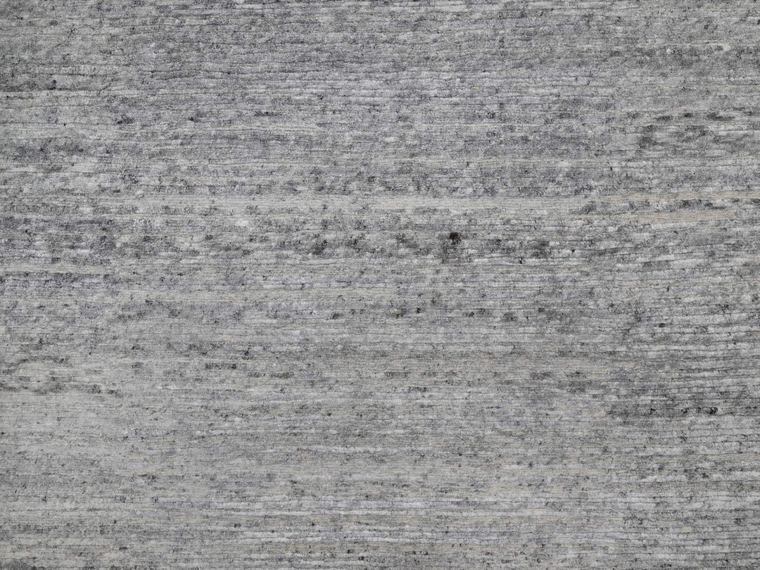 8'0" x 9'10" New Hand Knotted Grey Wool Rectangle Oriental Rug - MOA10291418