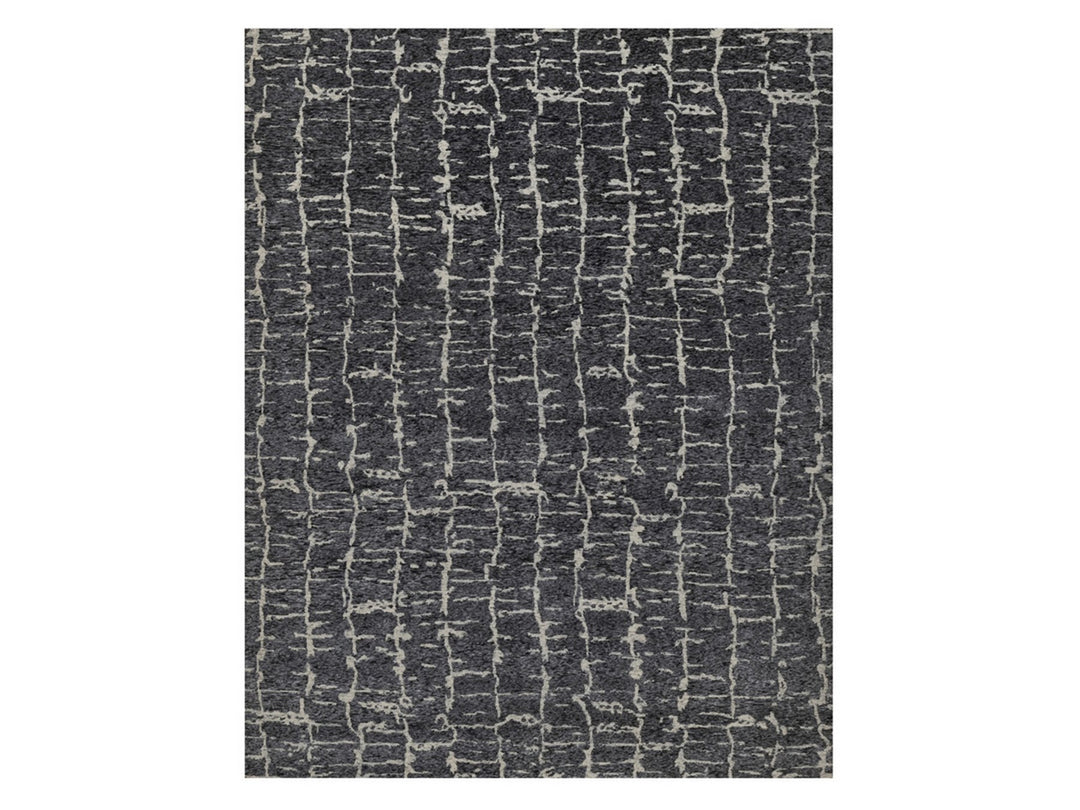 7'11" x 10'1" New Hand Knotted Black Wool Rectangle Oriental Rug - MOA10291419