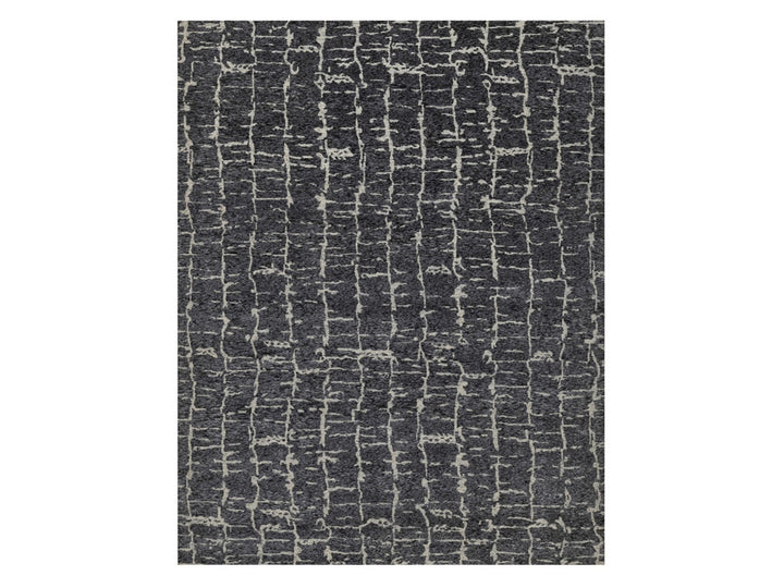 7'11" x 10'1" New Hand Knotted Black Wool Rectangle Oriental Rug - MOA10291419