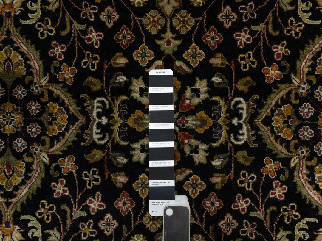 5'11" x 8'10" New Hand Knotted Black Wool Rectangle Oriental Rug - MOA10291421