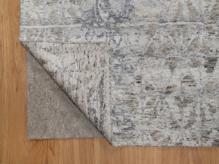 8'0" x 10'1" New Hand Knotted Ivory Wool Rectangle Oriental Rug - MOA10291422