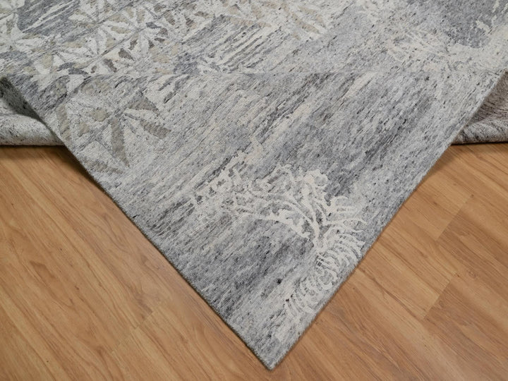 8'0" x 10'1" New Hand Knotted Ivory Wool Rectangle Oriental Rug - MOA10291422