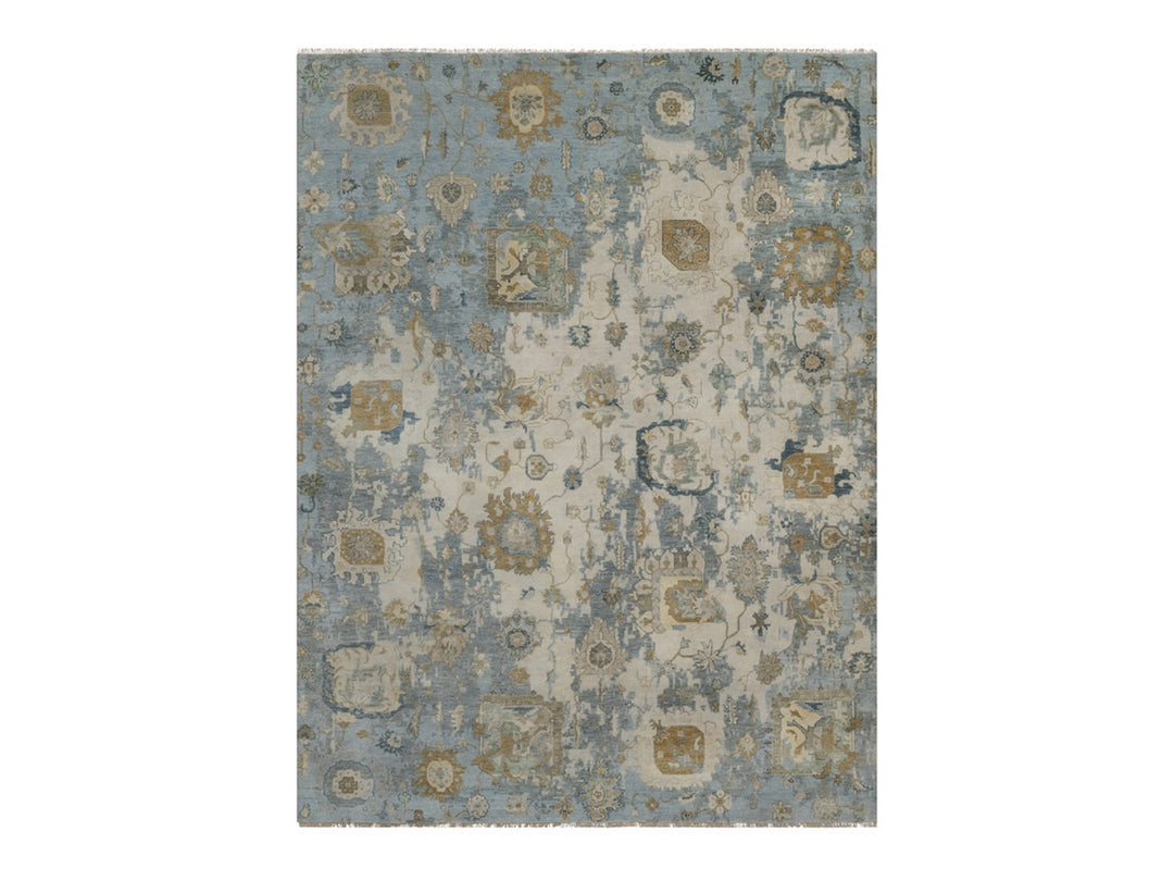 9'2" x 12'0" New Hand Knotted Ivory Wool Rectangle Oriental Rug - MOA10291424